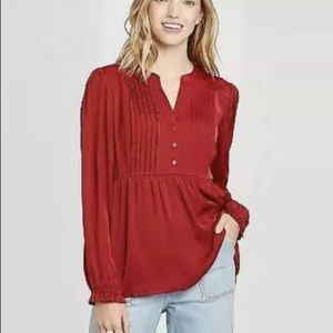 Knox Rose Balloon Sleeve Peasant Blouse